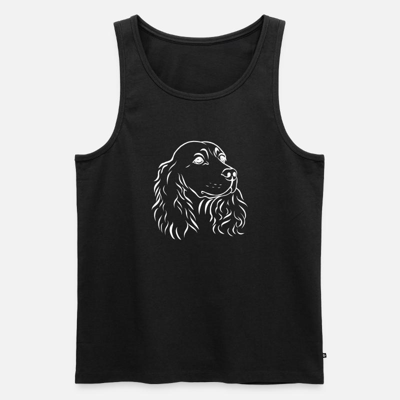 Spaniel Portrait - Männer Premium Bio Tank Top - Schwarz