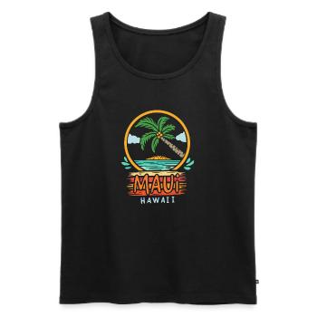 Maui Hawaii Retro - Männer Premium Bio Tank Top - Schwarz - Vorne - AI Model Male 178 light (178cm)