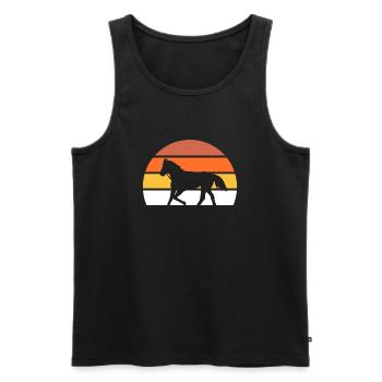 Riding Retro Horse Lovers - Men's Premium Organic Tank Top - black - Front - AI Model Male 178 light (178cm)
