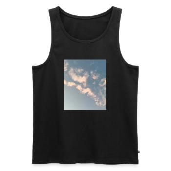 Pastel Clouds Sky Zen Design - Men's Premium Organic Tank Top - black - Front - AI Model Male 178 light (178cm)