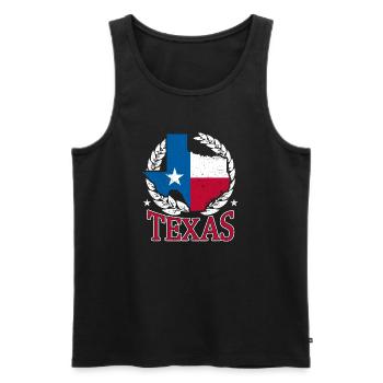 Texas Laurel State Pride - Männer Premium Bio Tank Top - Schwarz - Vorne - AI Model Male 178 light (178cm)