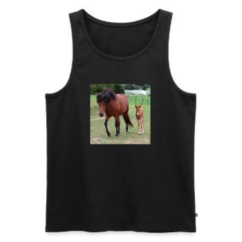 Pferd Pferdeposter - Männer Premium Bio Tank Top - Schwarz - Vorne - AI Model Male 178 light (178cm)