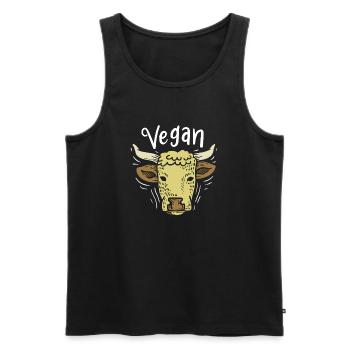 Veganer Vegan - Männer Premium Bio Tank Top - Schwarz - Vorne - AI Model Male 178 light (178cm)