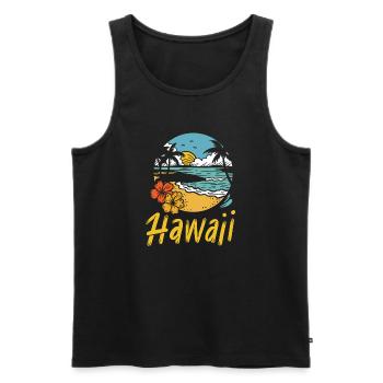Hawaii Surfing Summer - Men's Premium Organic Tank Top - black - Front - Michal (187cm)