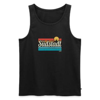 Köln Südstadt Veedel Viertel Retro Vintage Surfer - Männer Premium Bio Tank Top - Schwarz - Vorne - Michal (187cm)