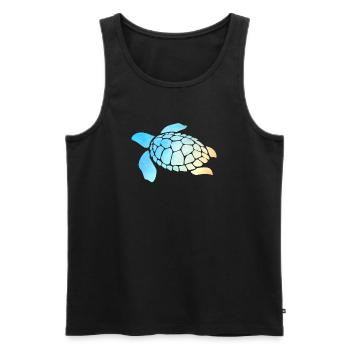 Sea Turtle Watercolor Blue - Men's Premium Organic Tank Top - black - Front - AI Model Male 178 light (178cm)