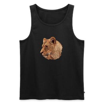 christmas gifts big cats, lioness, big cat - Men's Premium Organic Tank Top - black - Front - AI Model Male 178 light (178cm)