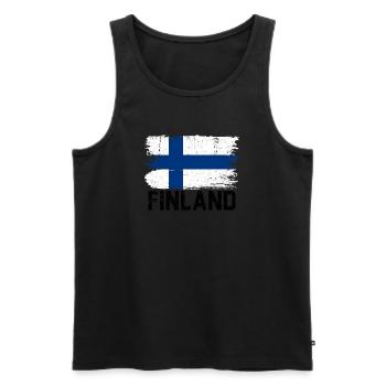 Nordic Flag Brushstroke - Men's Premium Organic Tank Top - black - Front - AI Model Male 178 light (178cm)