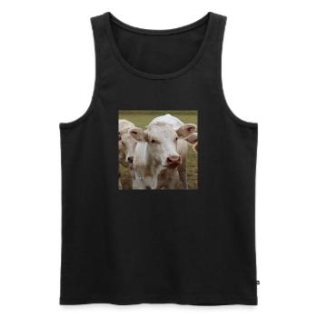 Kuh Poster - Männer Premium Bio Tank Top - Schwarz - Vorne - Michal (187cm)