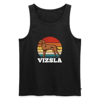 Vizsla Rétro - Débardeur bio Premium Homme - noir - Devant - AI Model Male 178 light (178cm)
