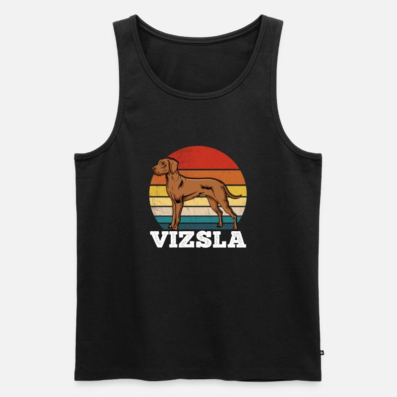 Vizsla Retro - Männer Premium Bio Tank Top - Schwarz
