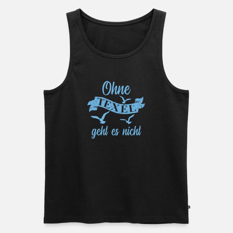 Texel Insel Urlaub - Männer Premium Bio Tank Top - Schwarz