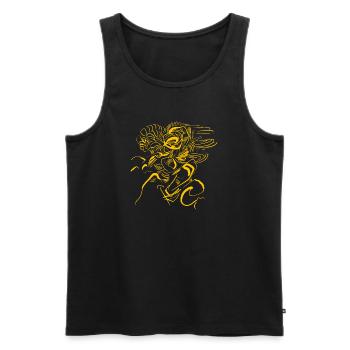 Cthulhu Style Tribal - HP Lovecraft Alien Art - Men's Premium Organic Tank Top - black - Front - AI Model Male 178 light (178cm)