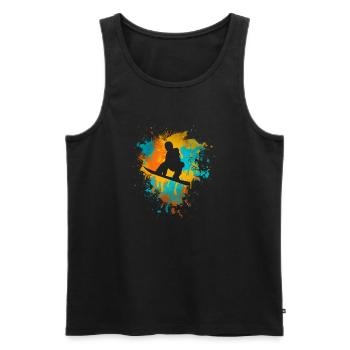 Snowboard - Männer Premium Bio Tank Top - Schwarz - Vorne - AI Model Male 178 light (178cm)