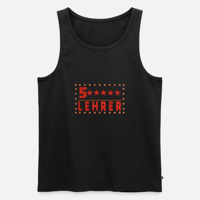 5 Sterne Lehrer / Bester Lehrer - Männer Premium Bio Tank Top - Schwarz