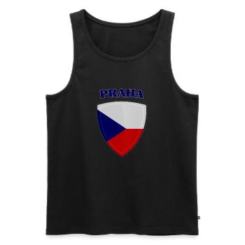 Prag - Männer Premium Bio Tank Top - Schwarz - Vorne - Michal (187cm)