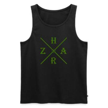 Harz Style - Kreuz Harz - Wir lieben den Harz - Männer Premium Bio Tank Top - Schwarz - Vorne - Michal (187cm)