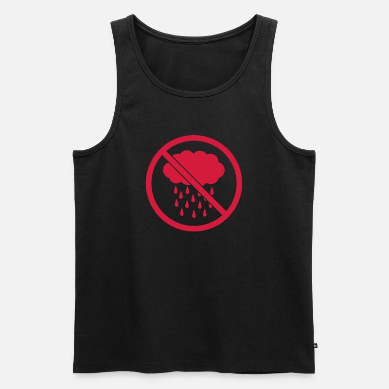 Verboten Schild Regen - Männer Premium Bio Tank Top - Schwarz