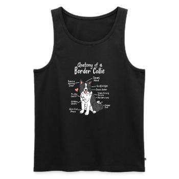 Border Collie - Débardeur bio Premium Homme - noir - Devant - Michal (187cm)