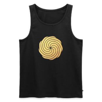 Gold luxury sun yoga energy meditation dynamic - Men's Premium Organic Tank Top - black - Front - Michal (187cm)