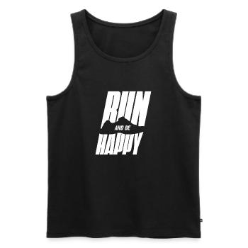 Running happily - Men's Premium Organic Tank Top - black - Front - AI Model Male 178 light (178cm)