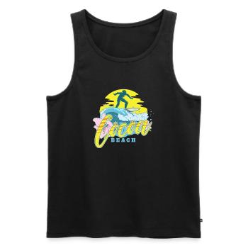 Plage de Cacao - Débardeur bio Premium Homme - noir - Devant - Michal (187cm)