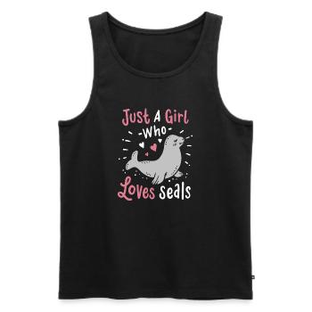 Seal Seal - Men's Premium Organic Tank Top - black - Front - AI Model Male 178 light (178cm)