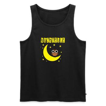 Nachteule - Männer Premium Bio Tank Top - Schwarz - Vorne - AI Model Male 178 light (178cm)