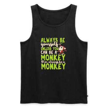 Monkey - Men's Premium Organic Tank Top - black - Front - Michal (187cm)