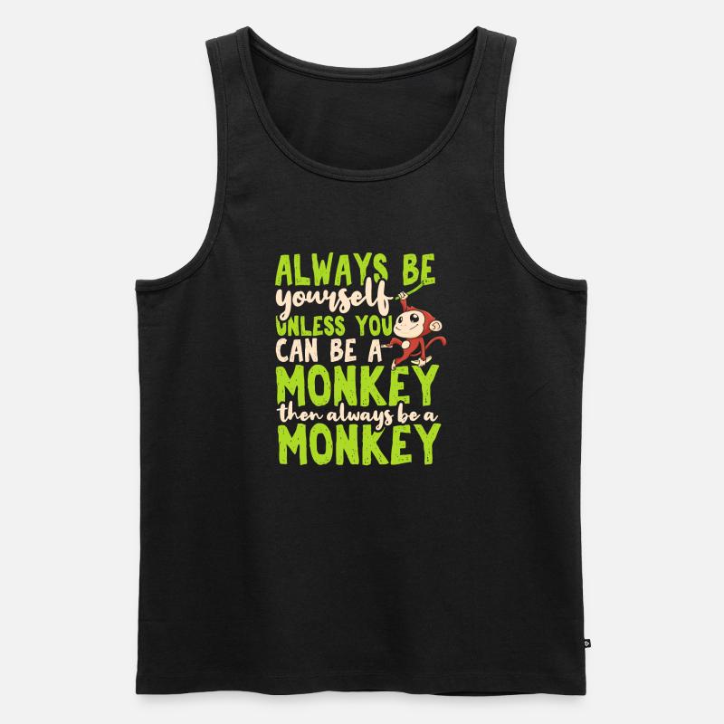 Affe - Männer Premium Bio Tank Top - Schwarz
