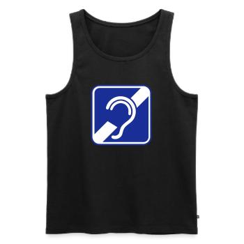 Deaf, hard of hearing, deafness, hearing loss sign - Men's Premium Organic Tank Top - black - Front - AI Model Male 178 light (178cm)
