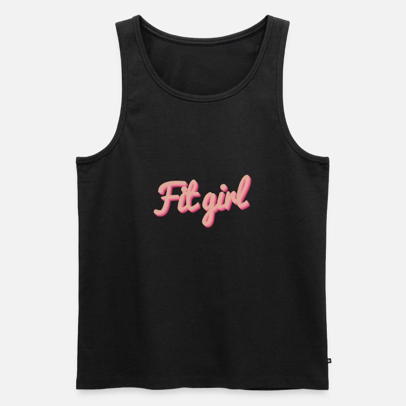 Fitgirl Rosa 3D Script - Männer Premium Bio Tank Top - Schwarz