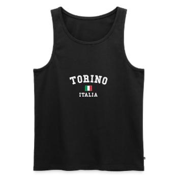 Turin Turin Italie - Débardeur bio Premium Homme - noir - Devant - Michal (187cm)