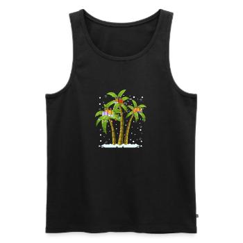 Decorated palms at Christmas? No problem! - Men's Premium Organic Tank Top - black - Front - AI Model Male 178 light (178cm)