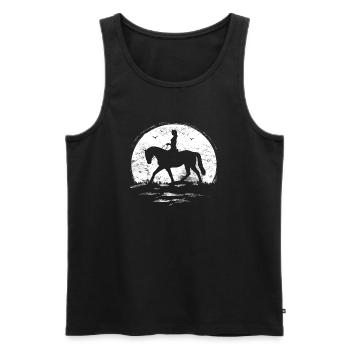 Sun - moon - riding - rider - horse - summer - Men's Premium Organic Tank Top - black - Front - Michal (187cm)