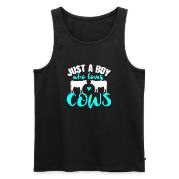Cow Cows - Men's Premium Organic Tank Top - black - Front - AI Model Male 178 light (178cm)