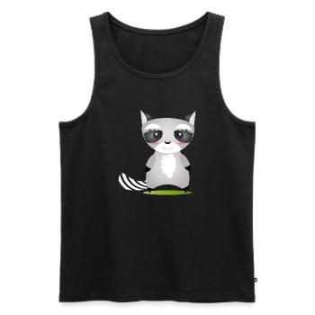 cute raccoon in comic style to love - Men's Premium Organic Tank Top - black - Front - AI Model Male 178 light (178cm)