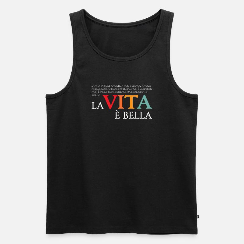 La vita e bella (dunkel) - Männer Premium Bio Tank Top - Schwarz