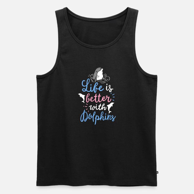 Delfin - Männer Premium Bio Tank Top - Schwarz