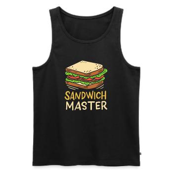 Sandwich - Débardeur bio Premium Homme - noir - Devant - Michal (187cm)