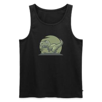 Dinosaure T-Rex - Débardeur bio Premium Homme - noir - Devant - Michal (187cm)