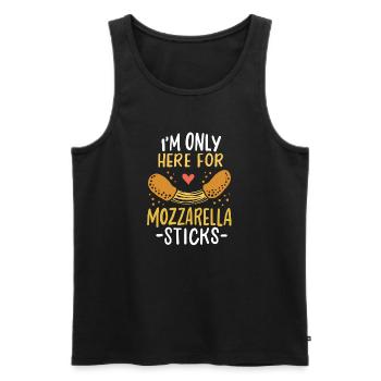 Mozzarella sticks - Men's Premium Organic Tank Top - black - Front - AI Model Male 178 light (178cm)