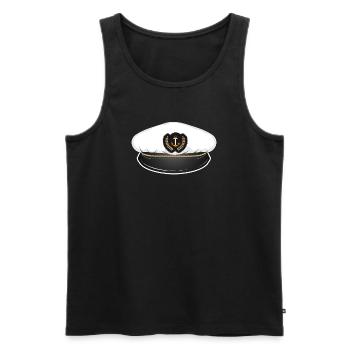 Kapitänsmütze für den Kapitän auf seinem Schiff - Männer Premium Bio Tank Top - Schwarz - Vorne - AI Model Male 178 light (178cm)