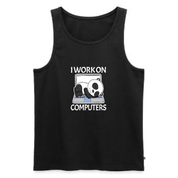 Cadeau pour homme programmeur nerd informatique - Débardeur bio Premium Homme - noir - Devant - Michal (187cm)
