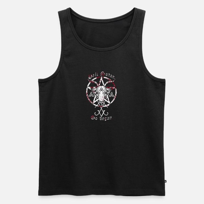 hail satan | go vegan - Männer Premium Bio Tank Top - Schwarz