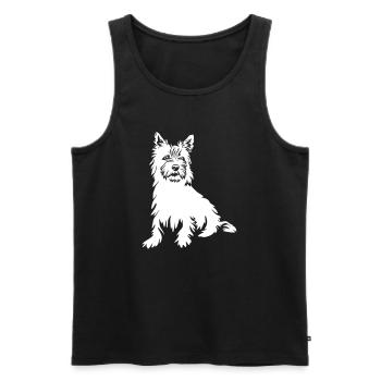 Cairn Terrier "Black Edition" - Männer Premium Bio Tank Top - Schwarz - Vorne - Michal (187cm)