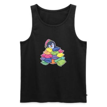 Schlafender Pinguin - Männer Premium Bio Tank Top - Schwarz - Vorne - Michal (187cm)