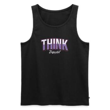 Denke anders - Männer Premium Bio Tank Top - Schwarz - Vorne - AI Model Male 178 light (178cm)