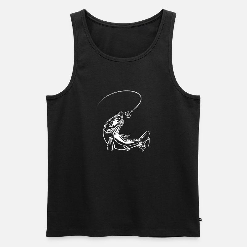 Anglerfisch Tattoo Design - Männer Premium Bio Tank Top - Schwarz