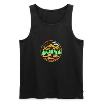 Ich hasse Menschen - Männer Premium Bio Tank Top - Schwarz - Vorne - Michal (187cm)